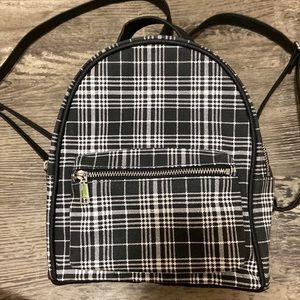 Black plaid mini backpack, amazon